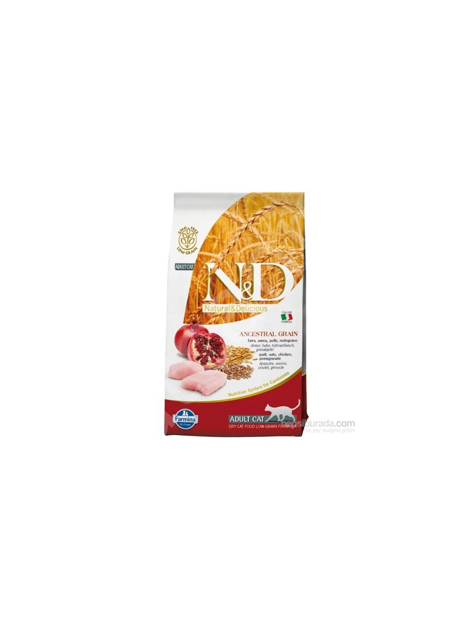 N&D Düşük Tahıllı Tavuklu Narlı 1.5 kg Yetişkin Kedi Maması