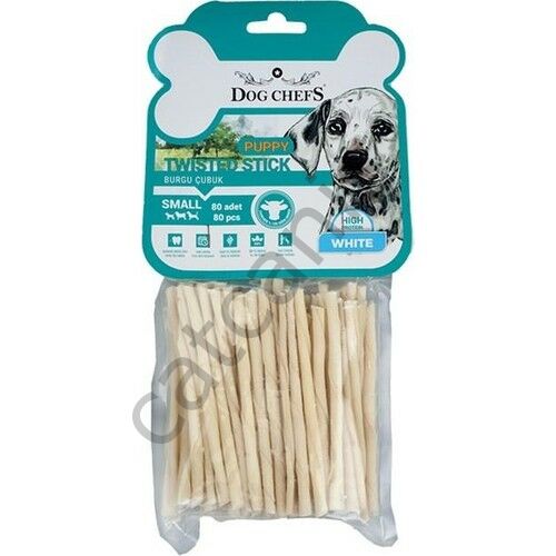 Dog Chef's Yavru Köpekler Için Ince Beyaz Burgu Kemik 80'li
