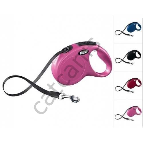Flexi New Classic Kordon Small Otomatik Gezdirme 5 Mtr Pembe