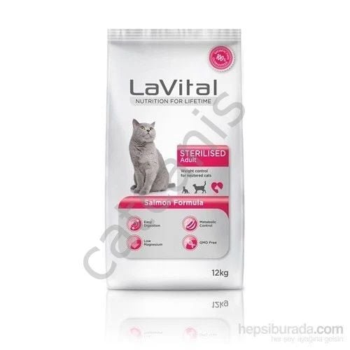 La Vital Cat Adult Sterilsed Salmon Kısırlaştırılmış Somonlu Yetişkin Kedi Maması 12 Kg