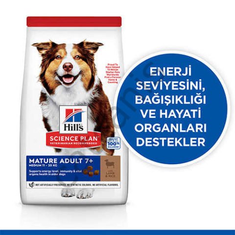 Hills Mature Senior +7 Medium Orta Irk Kuzu Etli Yaşli Köpek Mamasi 2.5 kg