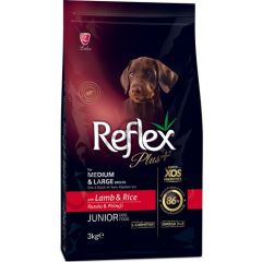 Reflex Plus Orta&Büyük Irk Kuzulu&Pirinçli Yavru Köpek Maması 3 Kg