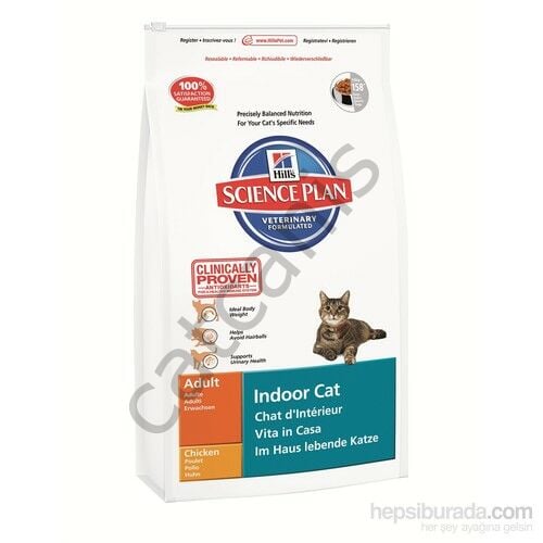 Hill's Science Plan Evde Yaşayan Kediler için Tavuklu Yetişkin Kedi Maması 1,5 Kg (Adult Indoor Cat with Chicken)