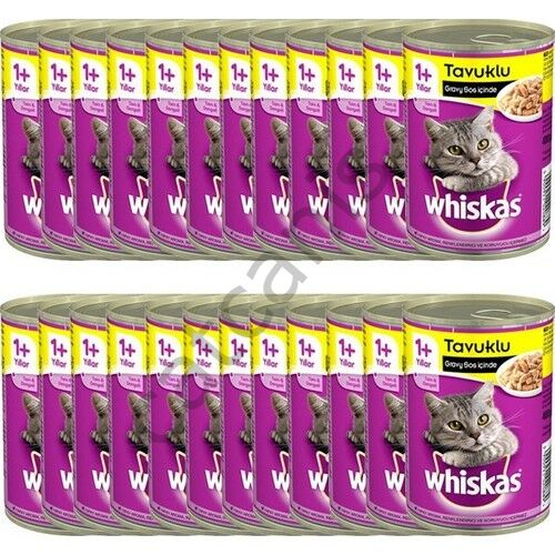 Whiskas Tavuklu Konserve Kedi Maması 400 gr x 24 Adet