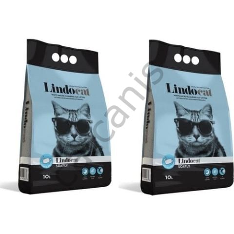 Lindocat Hijyenik Topaklaşan Sabunlu İnce Taneli Kedi Kumu 10 l - 2 Adet