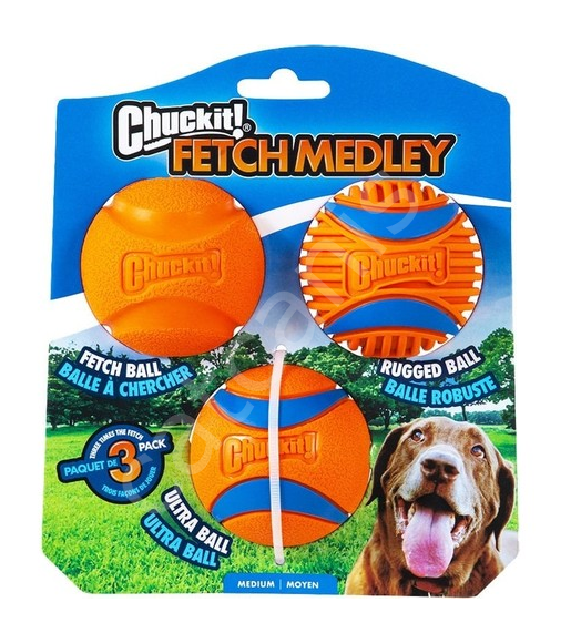 Chuckit Chuckit! Fetch Medley 3'lü Köpek Oyun Topu Seti Chuckit