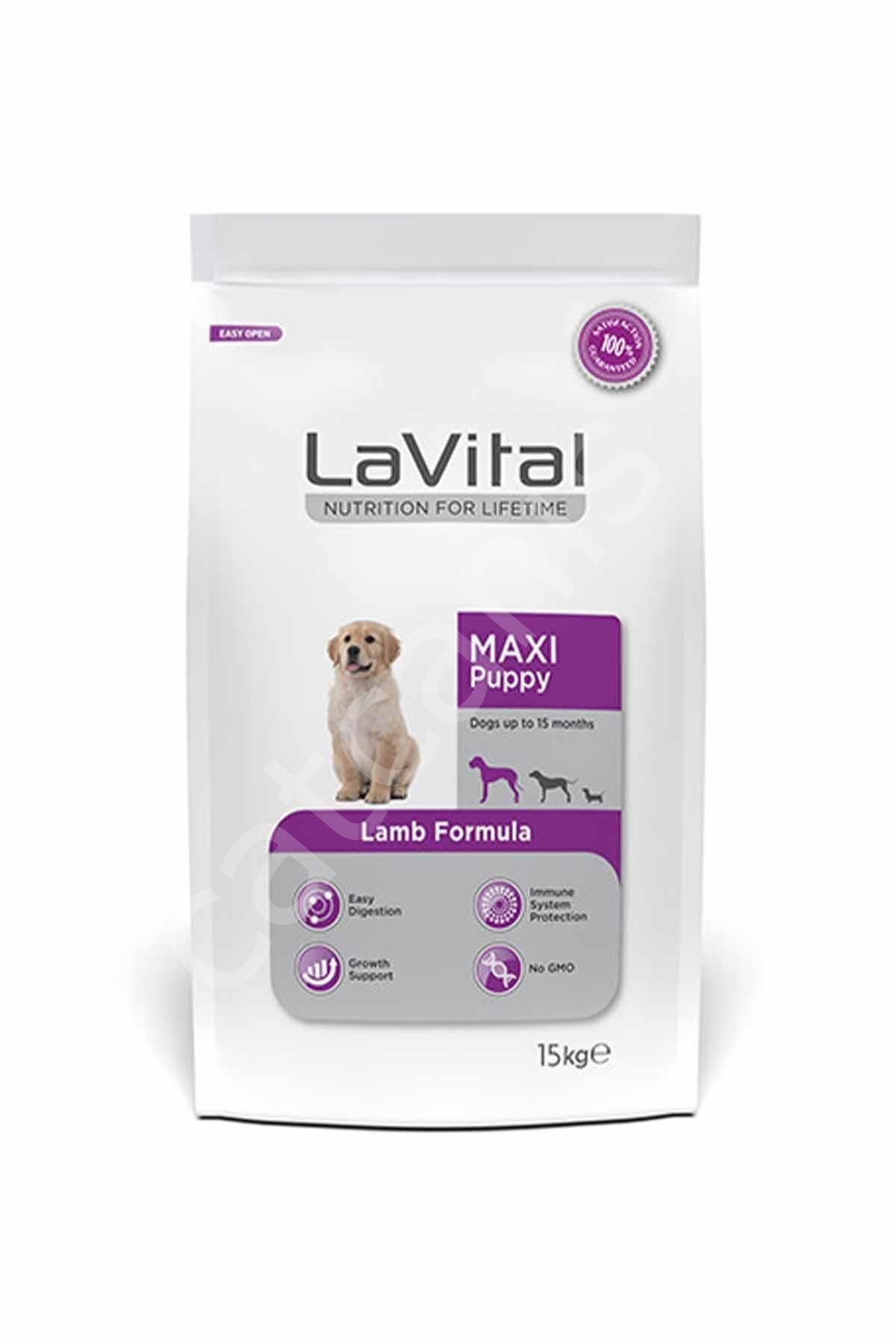 LaVital Maxi Puppy Kuzu Etli 12 kg + 3 kg Büyük Irk Yavru Köpek Maması
