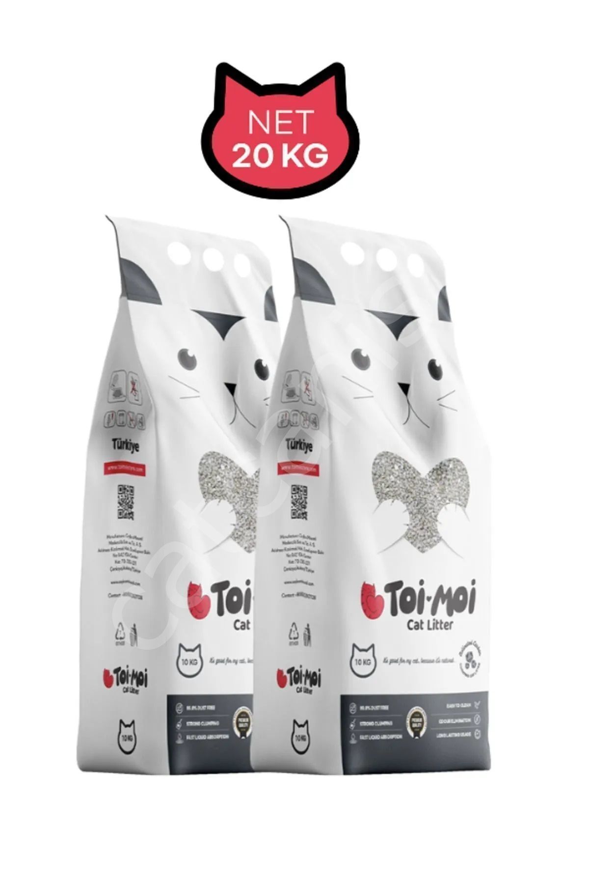 Toi Moi Aktif Karbonlu 10 lt 2'li Sodyum Bentonit Kedi Kumu