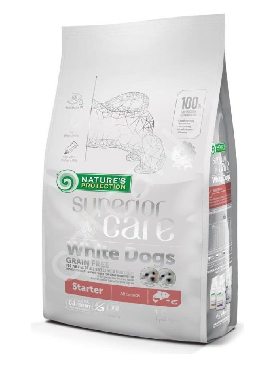 Nature's Protection Superior Care White Dogs Starter Somonlu 10 kg + 2 kg Yavru Köpek Maması