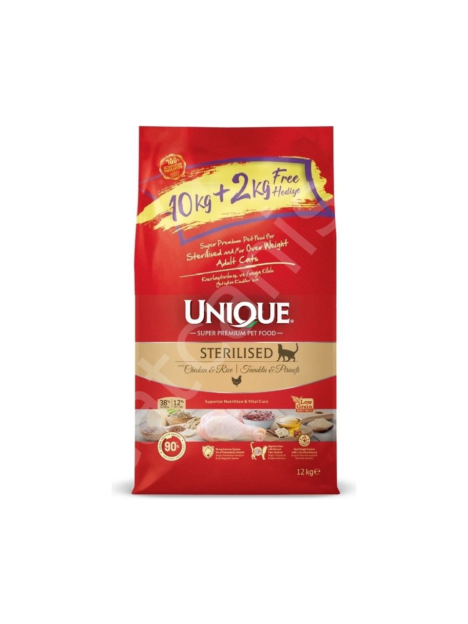 Unique Tavuklu 12 kg Kısırlaştırılmış Yetişkin Kedi Maması