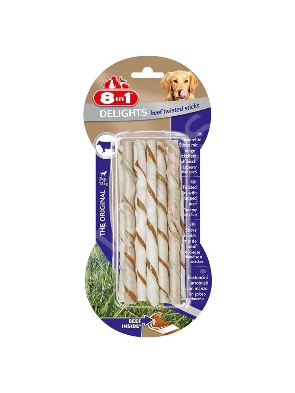 8in1 Delights Bones Biftekli Köpekler İçin Twisted Sticks 10 Lu